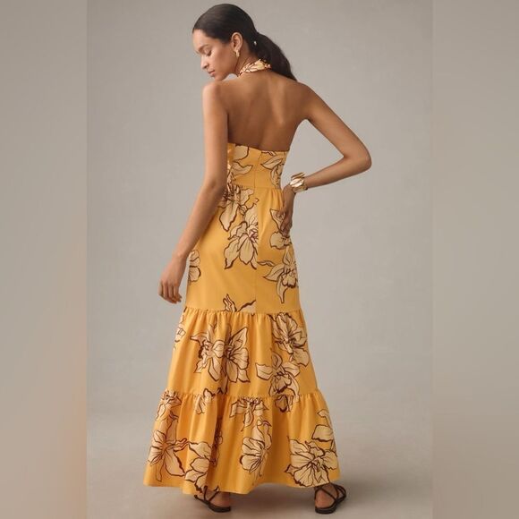 Anthropologie Hutch Floral Halter Maxi Dress Size 8 - Picture 2 of 4